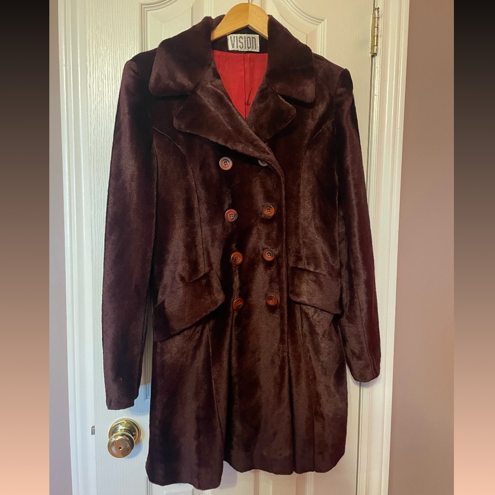 Vintage 80s 90s Burgundy Coat